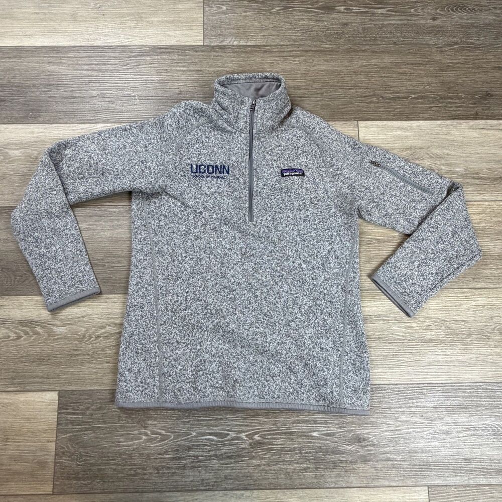 UConn Huskies Sweater Mens Medium Gray NCAA Patagonia Quarter Zip Fleece